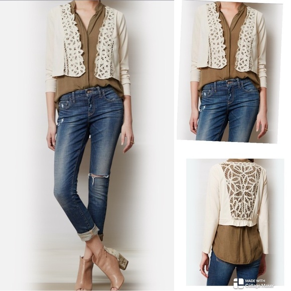 Revolve Line & Dot Battenberg lace cropped jacket - Picture 1 of 8